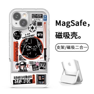 星球大戰magsafe黑武士適用三星s22ultra手機殼s20fe新款s21+隱形支架a04卡通a13全包a72創意a54/a51個性a32
