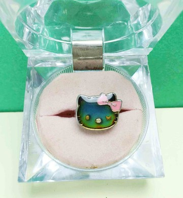【震撼精品百貨】Hello Kitty 凱蒂貓 變色戒指-臉 震撼日式精品百貨