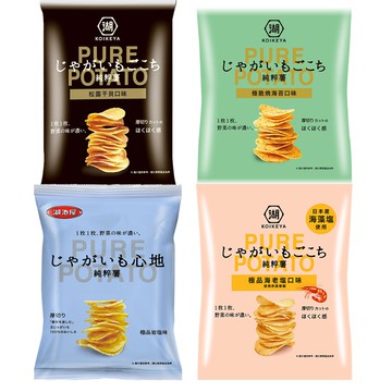 【蝦皮直營】湖池屋 純粹薯洋芋片(極品海老鹽/極品燒海苔/極品岩鹽/松露干貝)
