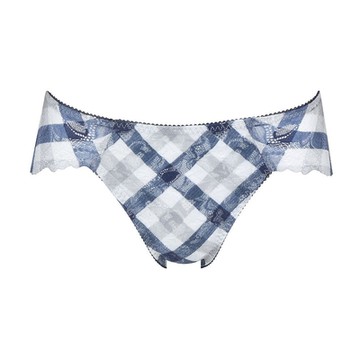 華歌爾-GOCOCI  M-L中低腰三角褲(灰藍格) NB9695搭配內褲-NS9395GY