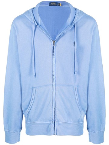 Polo Ralph Lauren - embroidered Polo Pony hoodie - men - Cotton/Cotton - XL - Blue