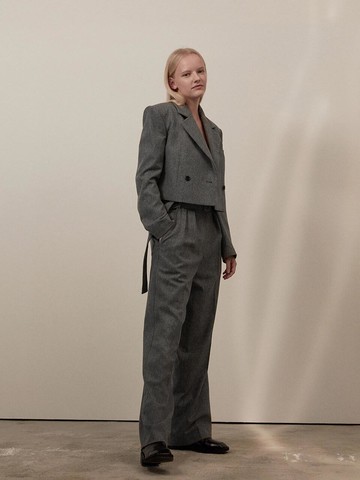 Overfit double short jacket 004 Gray