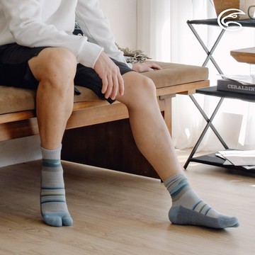 ADISI Coolmax 排汗兩趾襪 AS24128 淺灰/朦朧藍 (S-XL)