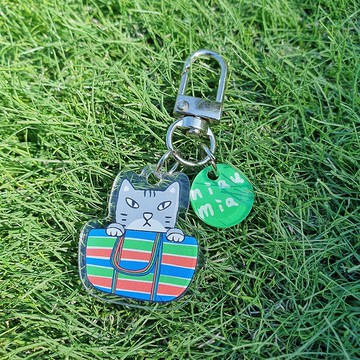 蔦咪啊 壓克力吊飾 鑰匙圈 airpods 拉鍊延長  / 茄芷袋裡有隻貓