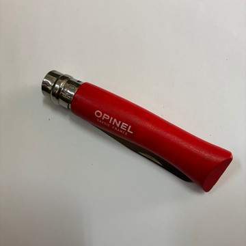 [沐沐屋]OPINEL No.07 兒童安全折刀露營戶外口袋刀鈍頭圓弧刀尖紅色安全鎖不銹鋼刀
