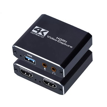 易控王 HDMI轉USB2.0擷取盒 擷取卡 輸入4K 輸出1080P 支援環出+3.5mm (40-195-03)