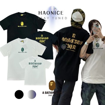 【HAO NICE 】香港經銷商100%日本正品 日本潮流 Bape 25AW 春夏新款 梵文字母撞色猿人頭 街頭穿搭必備 XX028