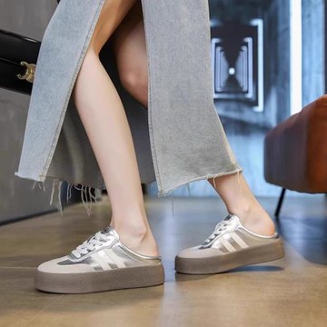 品牌特價包頭厚底半拖鞋女外穿2025新款秋季軟底懶人鞋一腳蹬女鞋