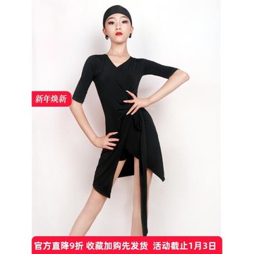 拉丁舞服高級感舞蹈練功服練習服套裝新款2025跳舞裙連衣裙女兒童