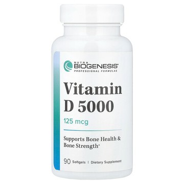 Nutra BioGenesis, 維生素 D 5000，125 微克，90 粒軟膠囊