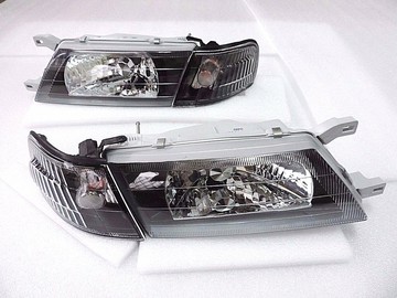 大禾自動車 黑框大燈+黑底角燈 組 適用 日產 B14 341 CE 好男人 95-97