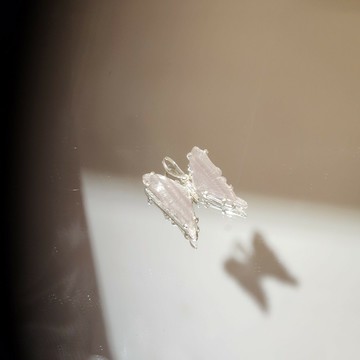 圖桑帶回｜蝴蝶 巴西鋰水晶 罕見礦 巴西製作 史達林純銀 天然水晶項鍊 S25AB14-003