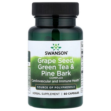 Swanson Vitamins, 葡萄籽、綠茶和鬆樹皮複合物，60 粒膠囊