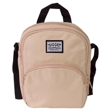 HUGGER 好飽包跨肩包 前口袋布料加厚 有隱藏空間  奶茶