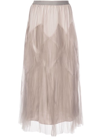 JNBY - tulle high-waist skirt - women - Polyester - L - Brown