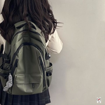 💛限時下殺💛大容量雙肩包男士防水旅行揹包簡約純色初中生高中生大學生書包女