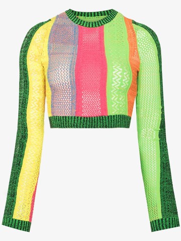 AGR - striped knitted top - women - Nylon/Lycra/Spandex/Elastane - XL - Green
