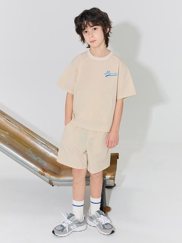 Kangaroo pocket sweatsuit set (beige)