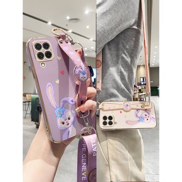 適用三星M54手機殼星M62黛露鏡頭全包防摔GalaxyM52硅膠軟殼M40S女新款M30S腕帶支架M23可肩背斜挎脖子長掛繩