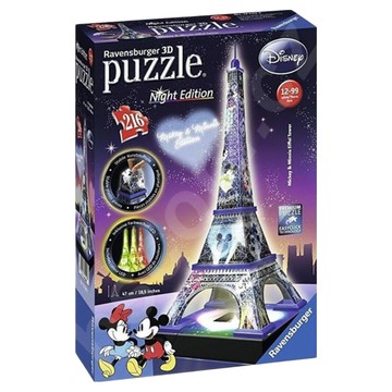 Ravensburger 維寶 3D拼圖 發光版 RV12520  米奇艾菲爾鐵塔  216片  1盒