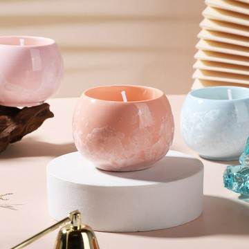 馬卡龍陶瓷杯香薰蠟燭大豆蠟可愛日本氛圍感生日精油香氛香熏批發 d7196