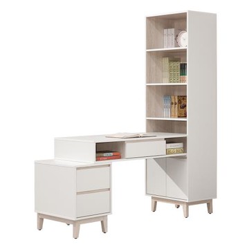 【唯熙傢俱】紀薇橡木雙色側桌櫃組