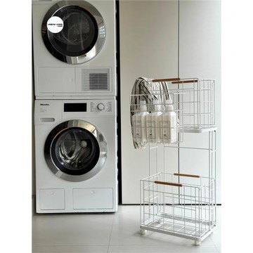 尤本家居雙層臟衣籃家用置物架浴室可移動放臟衣服收納筐藍臟衣簍