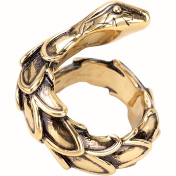 CHLOE 蔻依 立體紋路蛇形環繞式黃銅戒指