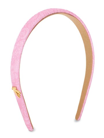 ETRO - paisley-print Pegaso-plaque hair band - women - Silk/Polyester/Acrylonitrile Butadiene Styrene (ABS) - One Size - Pink