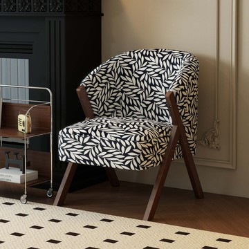 沙發椅單人中古風客廳休閑實木椅復古靠背椅書房單人座椅設計師款 b7311