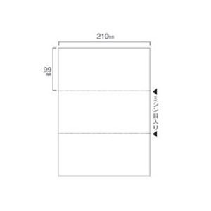 伝票 (まとめ)TANOSEE スマイル用LBP用紙A4汎用白紙 3分割 穴なし 1箱(500枚) (×2)