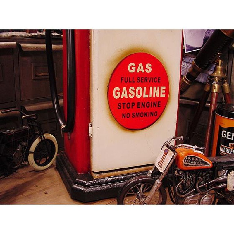 ガスポンプ マルチキャビネット アメカジ ガソリンスタンド型ディスプレイ 赤 ガスポンプ[マルチキャビネット