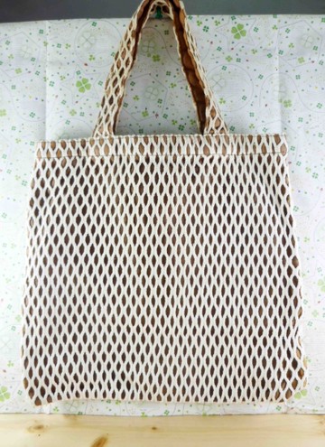 【震撼精品百貨】日本精品百貨~網狀手提袋-菱格(咖啡)