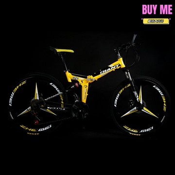 【雙碟減震】摺疊山地車 摺疊自行車 變速單車 軟尾山地車 雙避震系統 26寸一體輪 快折車架 成人越野通勤