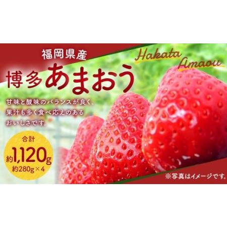 ふるさと納税 福岡県産 博多 あまおう 約1.12kg（約280g×4パック） いちご ※北海道・沖縄・離島は配送不可 福岡県直方市