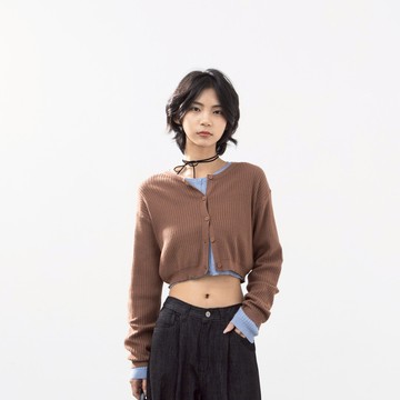 圓領排扣設計針織外套 五色售