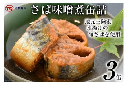 缶詰 ミヤカンのさば味噌煮 175g×3缶 サバ缶 サバ [気仙沼市物産振興協会 宮城県 気仙沼市 20562462]