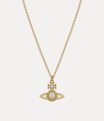 Vivienne Westwood Lee Orb Pendant Necklace Gold Cubic Zirconia Women