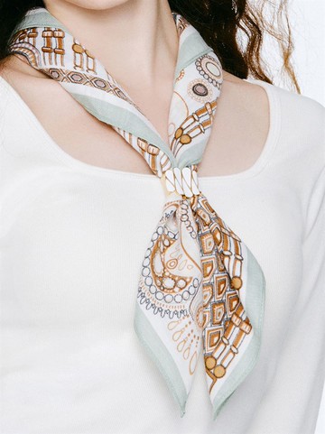 典雅玫瑰金邊水滴絲巾釦