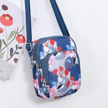 輕便手機包迷你多層小包包女帆布單肩斜挎包媽媽款證件鑰匙零錢包