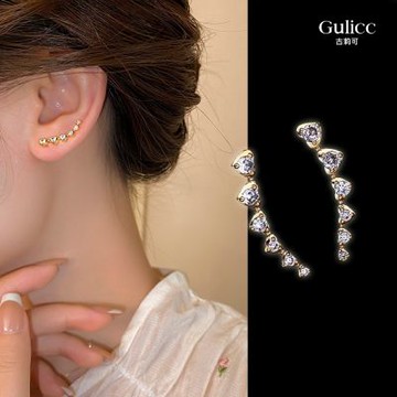 Gulicc 金色 愛心 耳飾(飾品 耳飾 耳釘 耳扣 耳環 生日禮物 雙11 聖誕節)