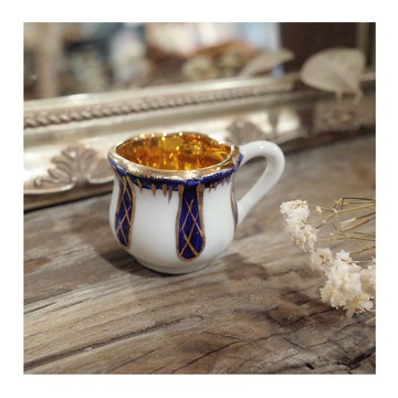 收藏自葡萄牙.鈷藍色金色白瓷小奶盅.瓷器.小奶壺#收藏品#稀有件