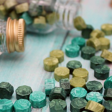 火漆封蠟蠟粒大罐裝--漫步在原野森林(綠色系)