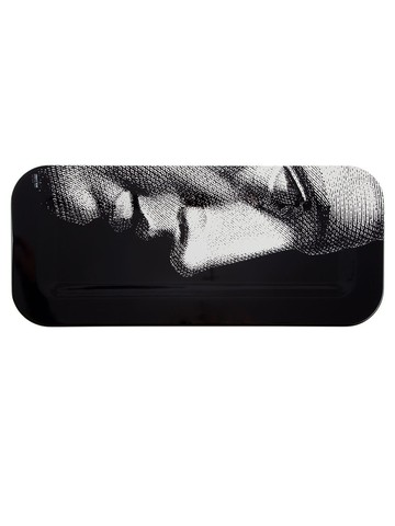 Fornasetti - profile-print tray - unisex - Wood - One Size - Black