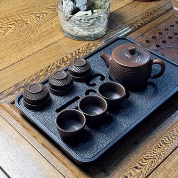 紫陶漢瓦壺出水鳥叫可斷水鳳鳴壺紫砂壺整套茶具茶盤功夫茶具家用