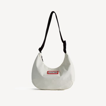 尼龍中型Hobo包-白色