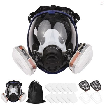可重複使用的全面罩呼吸器全面罩 16 合 1 氣體罩有機蒸汽呼吸器廣視野用於繪畫機拋光焊接和其他工作保護