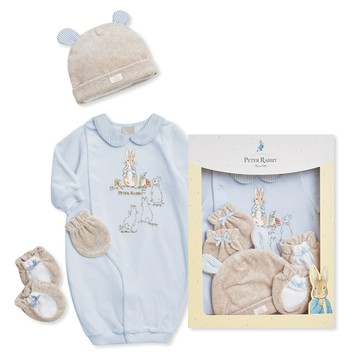 比得兔 童話初暖妙妙裝禮盒/連身衣4件組禮盒 (妙妙裝+帽子+手套+襪子)