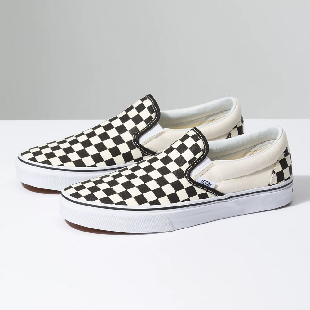 Vans Classic Slip-On 男女款黑白棋盤格滑板鞋