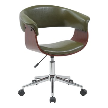 E-home Carson卡森PU面扶手曲木升降電腦椅-四色可選綠色